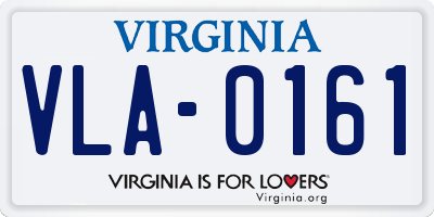 VA license plate VLA0161
