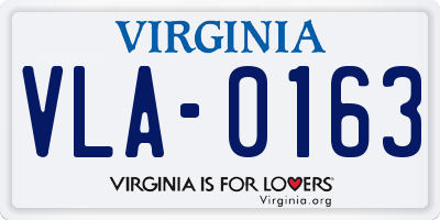 VA license plate VLA0163