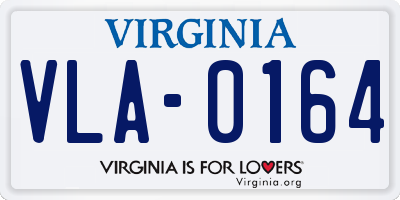 VA license plate VLA0164