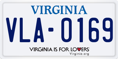 VA license plate VLA0169