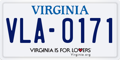 VA license plate VLA0171