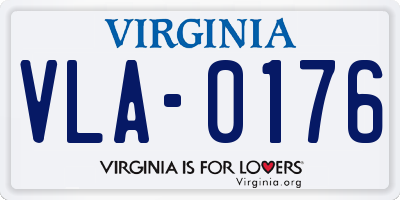 VA license plate VLA0176