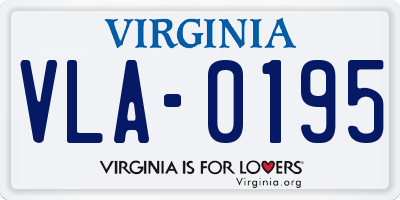 VA license plate VLA0195