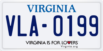 VA license plate VLA0199