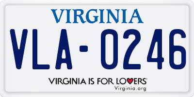 VA license plate VLA0246