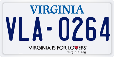 VA license plate VLA0264