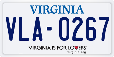 VA license plate VLA0267