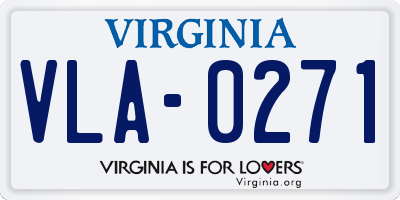 VA license plate VLA0271