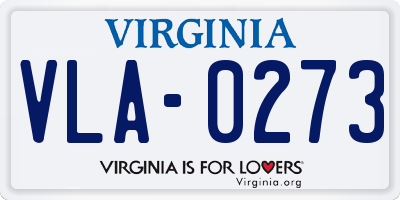 VA license plate VLA0273