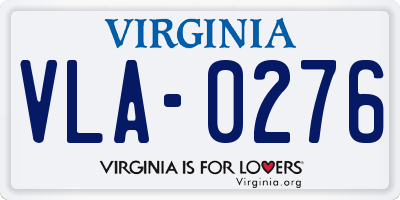 VA license plate VLA0276