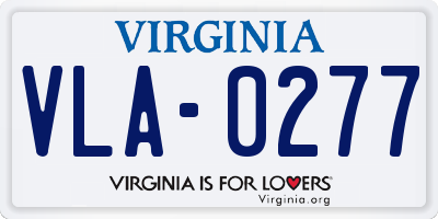 VA license plate VLA0277