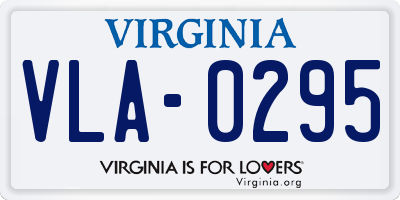 VA license plate VLA0295