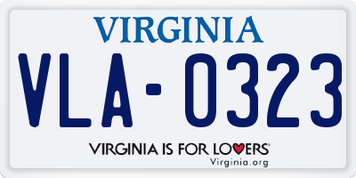 VA license plate VLA0323