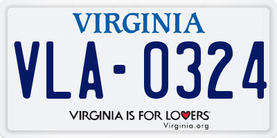 VA license plate VLA0324