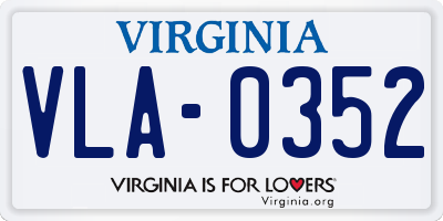 VA license plate VLA0352
