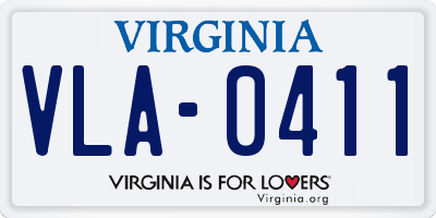 VA license plate VLA0411