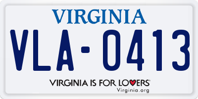 VA license plate VLA0413