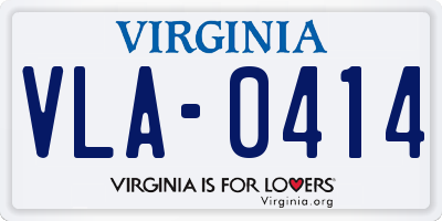 VA license plate VLA0414