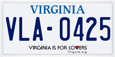 VA license plate VLA0425