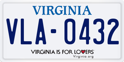VA license plate VLA0432