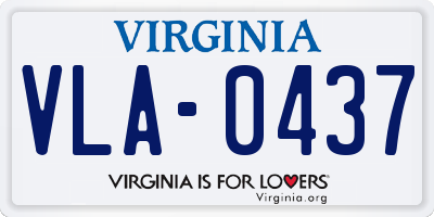 VA license plate VLA0437