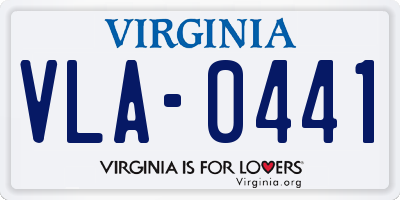 VA license plate VLA0441
