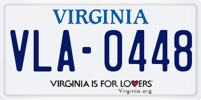 VA license plate VLA0448
