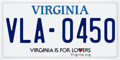 VA license plate VLA0450