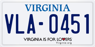 VA license plate VLA0451