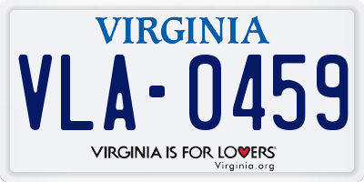 VA license plate VLA0459