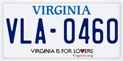 VA license plate VLA0460