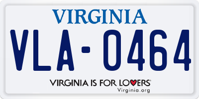 VA license plate VLA0464