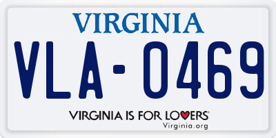VA license plate VLA0469