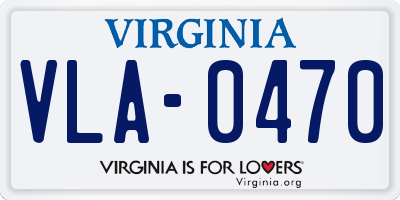 VA license plate VLA0470
