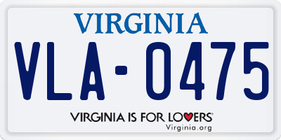 VA license plate VLA0475
