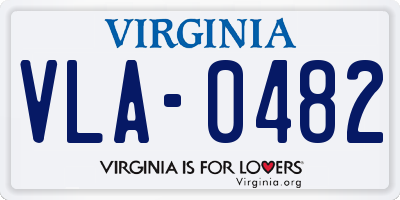 VA license plate VLA0482