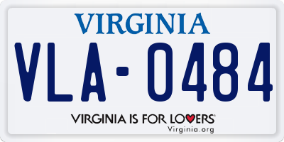 VA license plate VLA0484