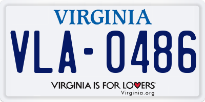 VA license plate VLA0486