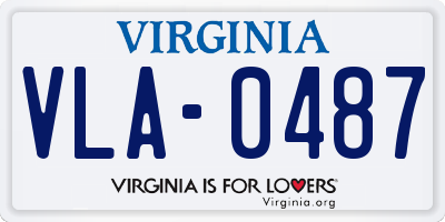 VA license plate VLA0487