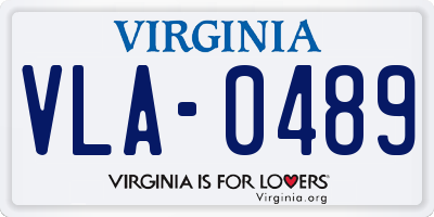 VA license plate VLA0489