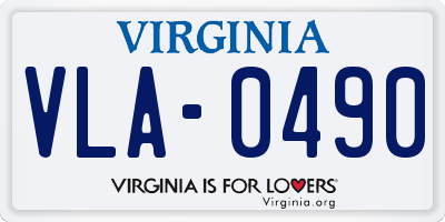 VA license plate VLA0490