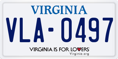 VA license plate VLA0497