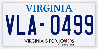 VA license plate VLA0499