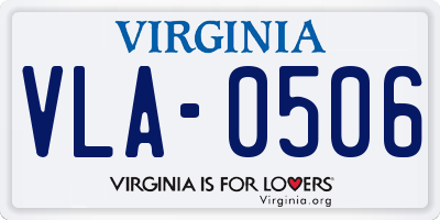 VA license plate VLA0506