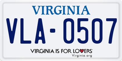 VA license plate VLA0507