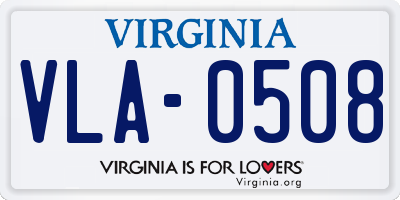 VA license plate VLA0508