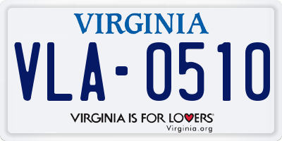 VA license plate VLA0510