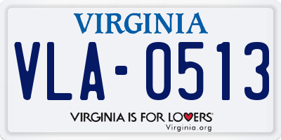 VA license plate VLA0513