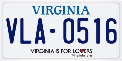 VA license plate VLA0516