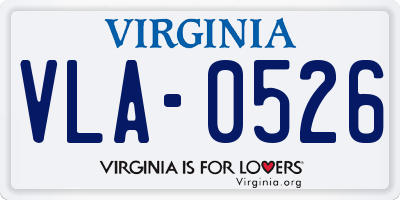VA license plate VLA0526
